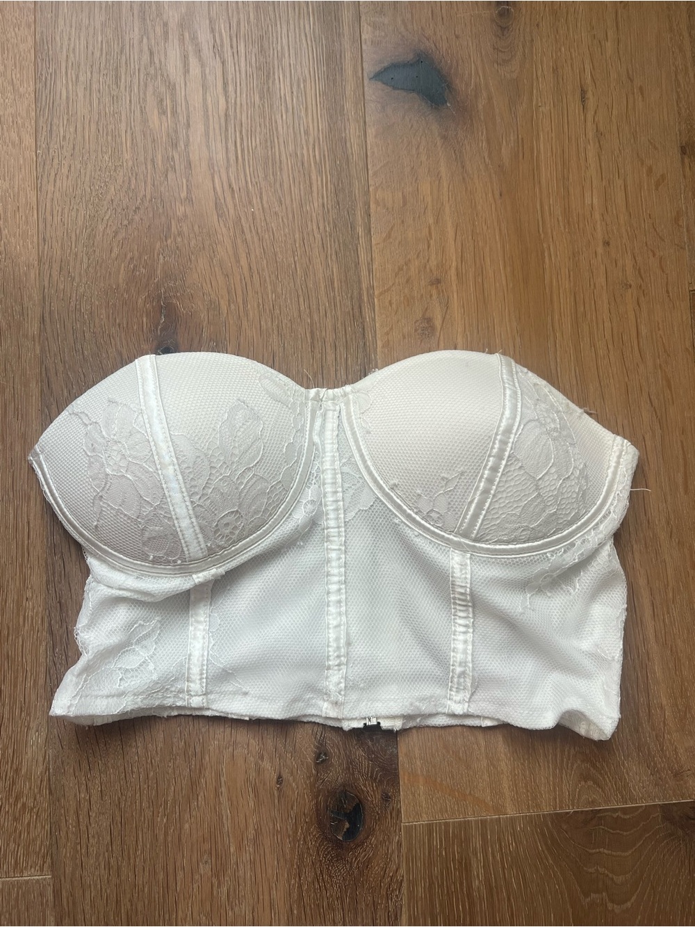 Superdown white corset zip up top